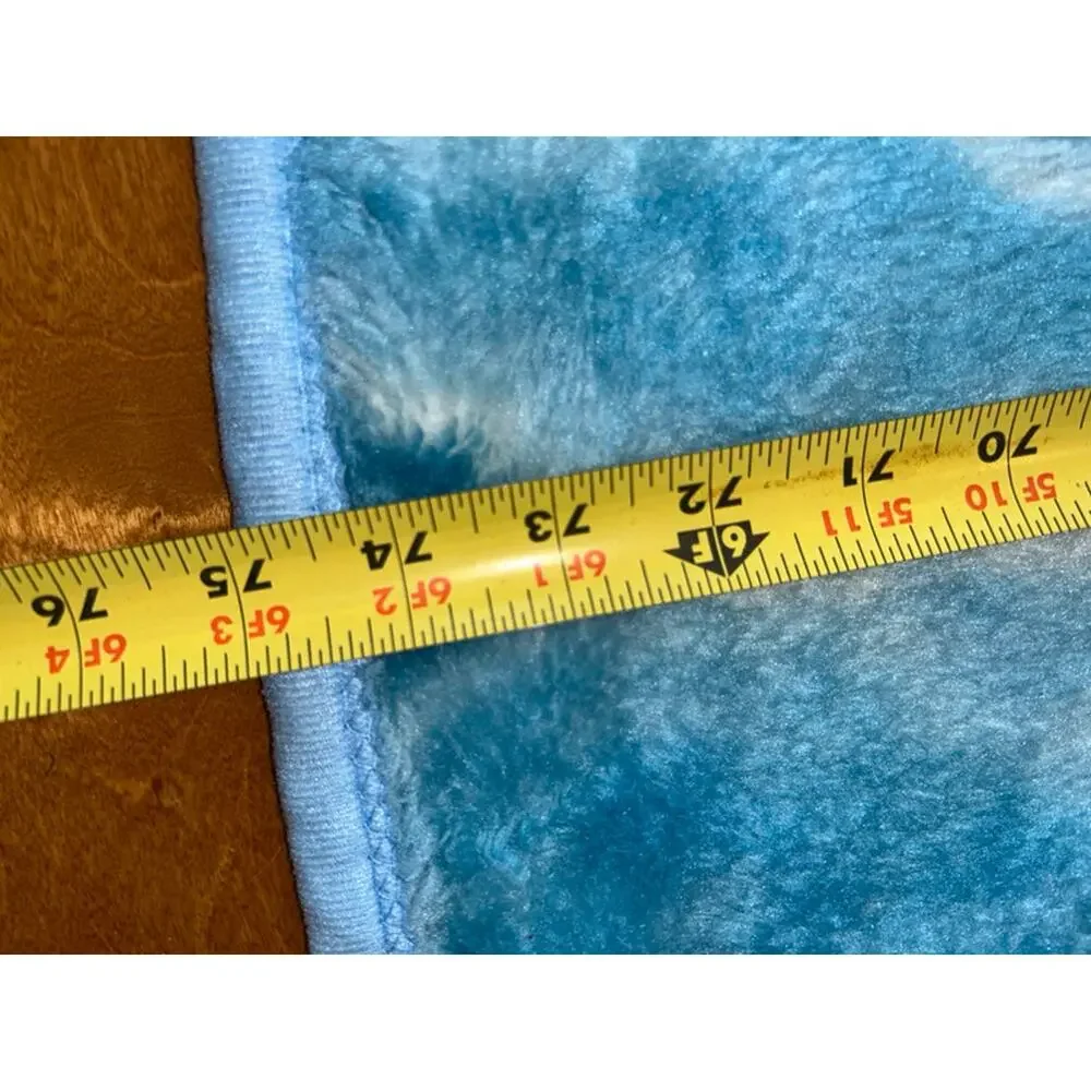 Vintage reversible dolphin plush Korean heavy mink Minky blanket